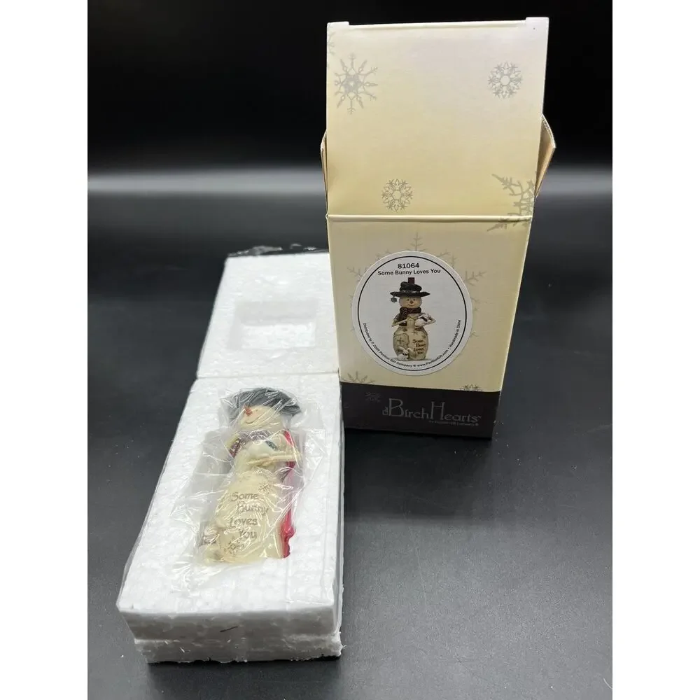 Birch Hearts Snowman Christmas Ornament Figurine 81064 Some Bunny Loves You 2009